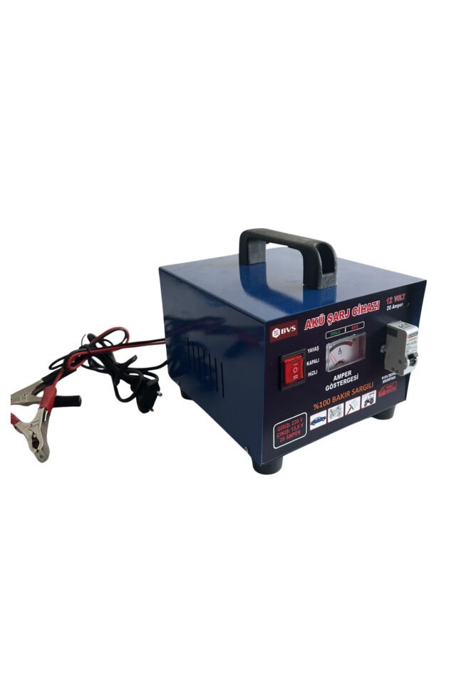 Akü Şarj Cihazı 12 Volt 20 Amper 12 Volt 200 Ampere Kadar Tüm Aküleri Şarj Eder -Bakır Sargılı