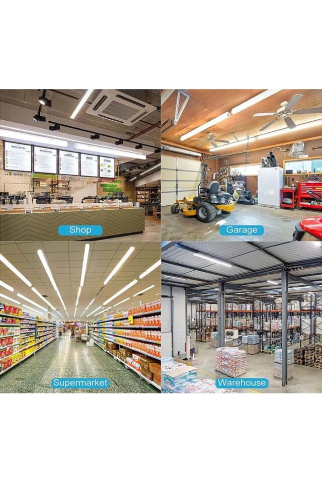 60 Watt 6500 Kelvin 120 Cm Beyaz Işık Ledli Kristal Bant Armatür Tavan Armatürü 2' li Paket