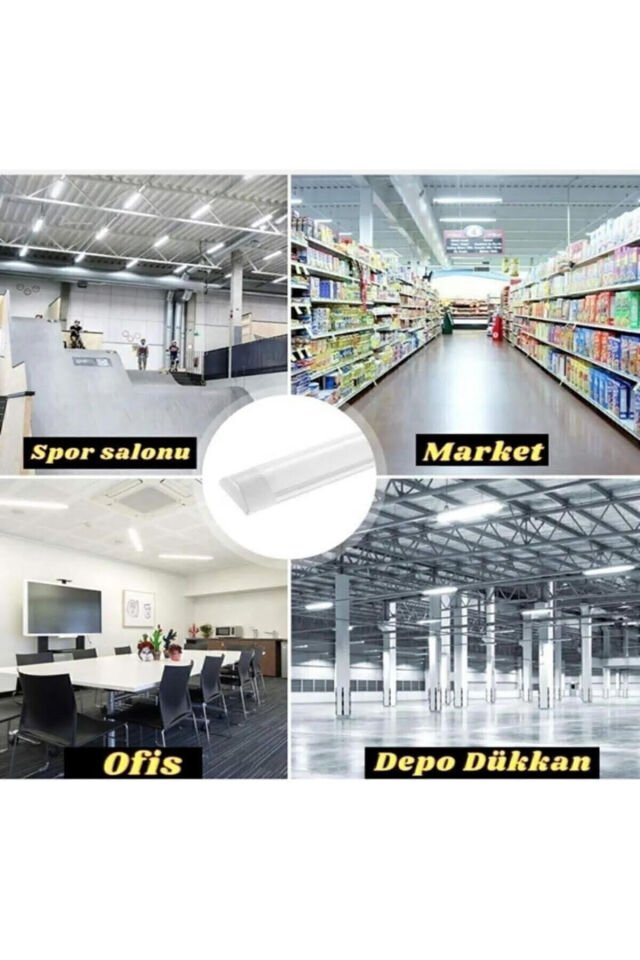 40 Watt Beyaz Işık Yatay Led Bant Armatür Tavan Aydınlatma 120 Cm Led Armatür 2 ' li Paket