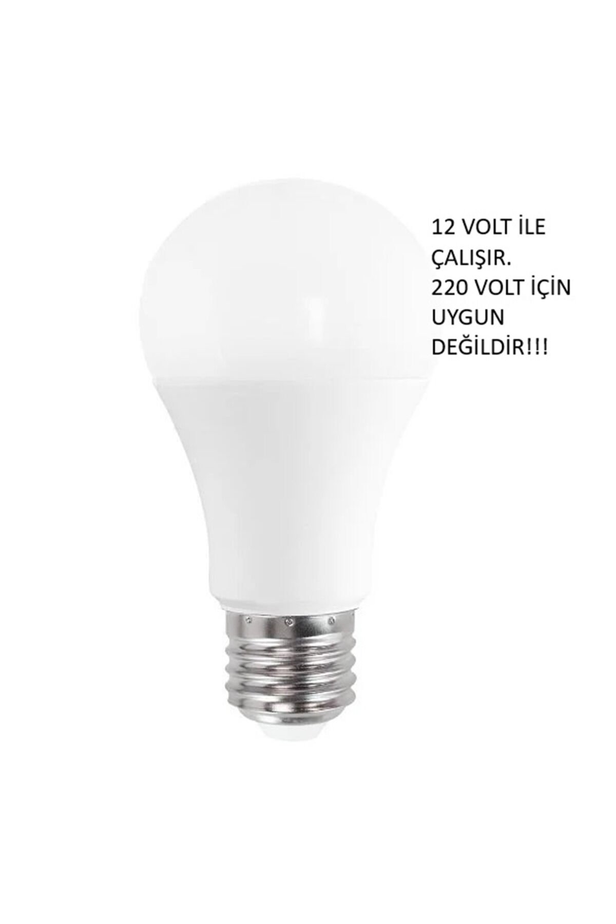 12v E27 Duylu 850lümen 9 Watt 12 Volt 6500k Beyaz Led Ampul 12 Volt İle Çalışır