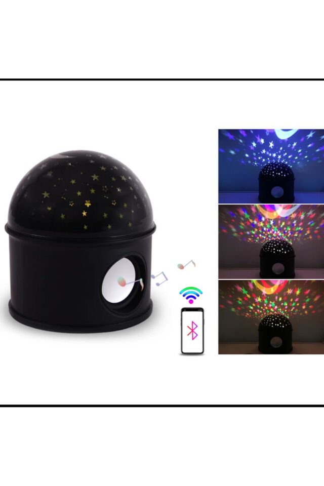 Bluetooth Rgb Ay Yıldız Hareketli Disco Hoparlör Usb Girişli Taşınabilir Kaliteli Ses