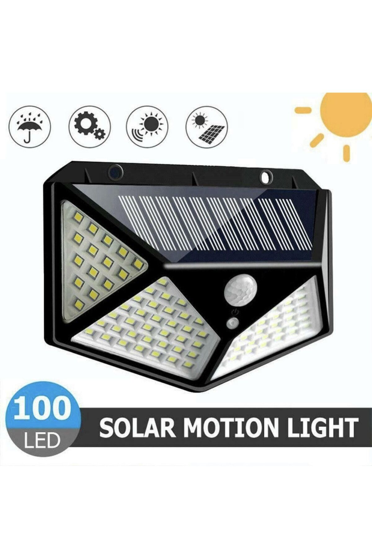 Solar Güneş Enerjili Bahçe Lambası 100 Beyaz Led Bahçe Aplik Bahçe Lambası Bahçe Aydınlatma