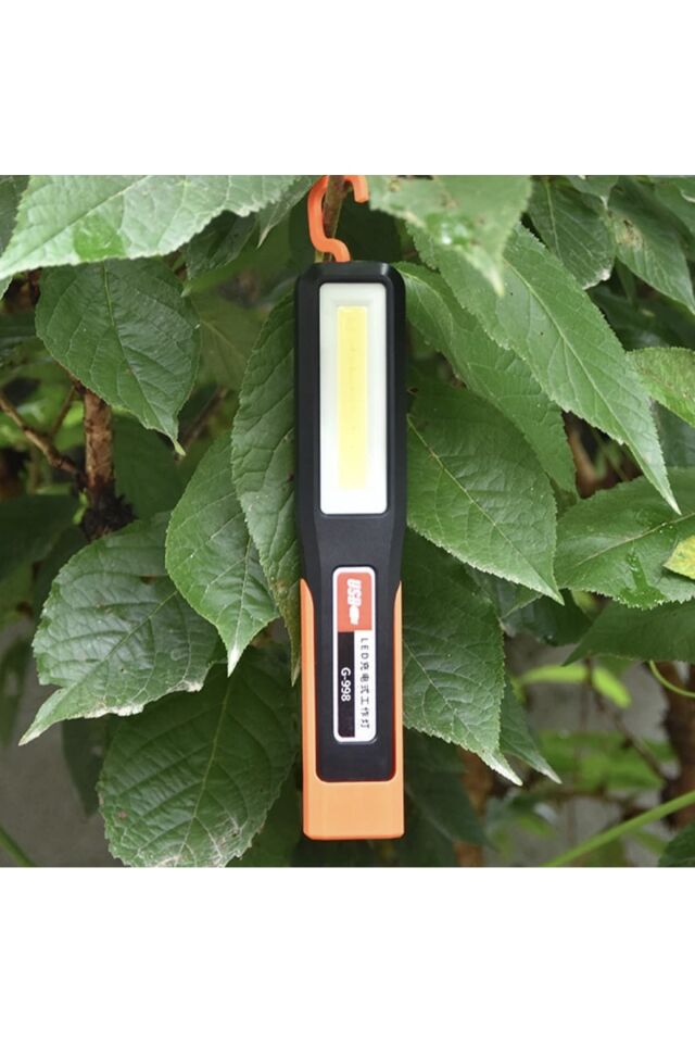 Kamp Feneri Usb Şarjlı Beyaz Renk Mıknatıslı Kancalı