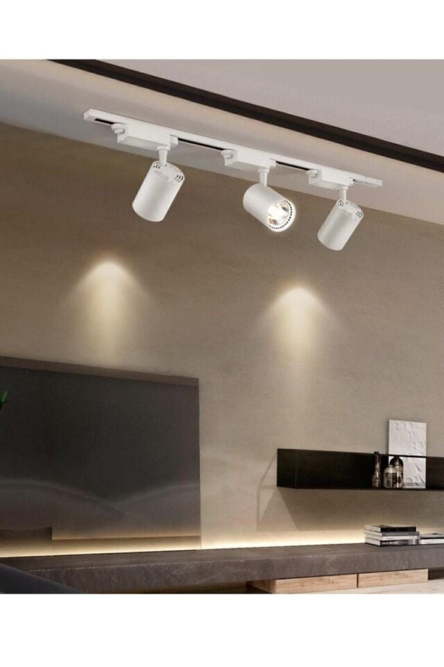 Ray Spot Beyaz Kasa Günışığı Işık 6 Adet + 2 Metre Ray 1+1