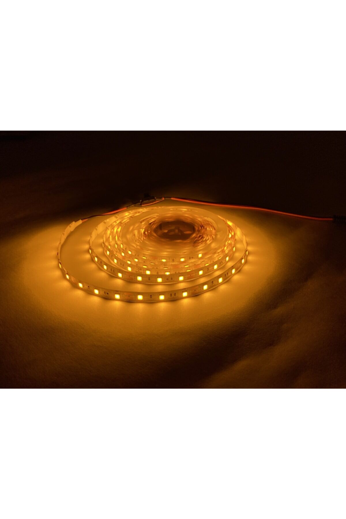 Makyaj Aynası Için 3 Mt Amber Şerit Led + 12v Adaptör Tak Çalıştır Aç Kapa Anahtarlı 3 Çip 3 Metre