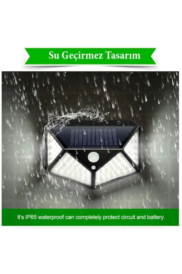 Güneş Enerjili Bahçe Lambası 100 Led Paket Bahçe Aplik Bahçe Lambası Bahçe Aydınlatma