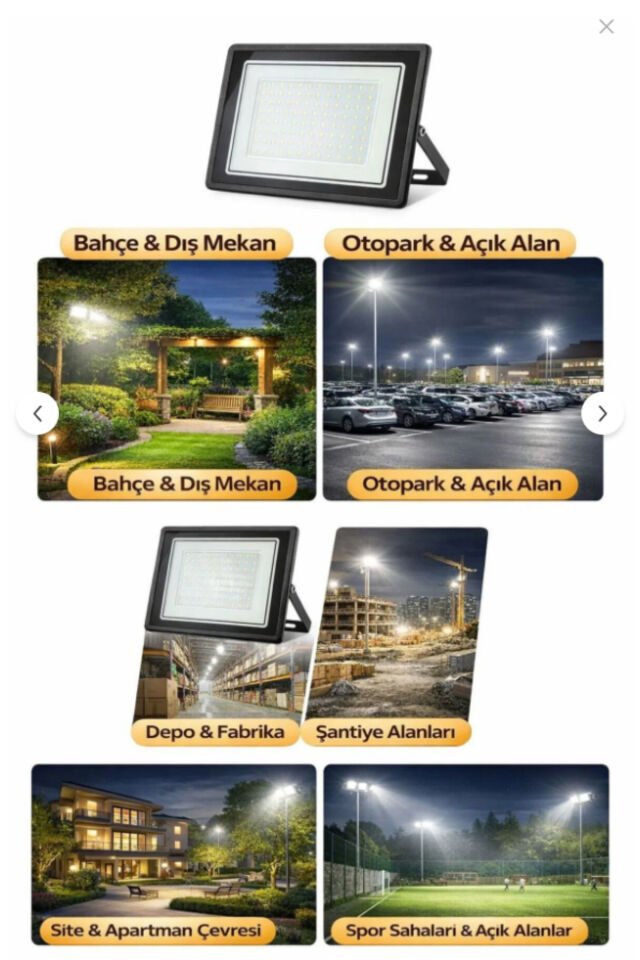 100 Watt Beyaz Işık Led Projektör Yüksek Lümen 6500K 100WattProjektr_1