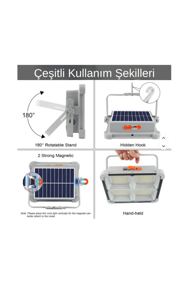 200Watt SOLAR TAŞINABİLİR ŞARJLI PROJEKTÖR GÜNEŞ ENERJİLİ 200WattŞarjlı_1