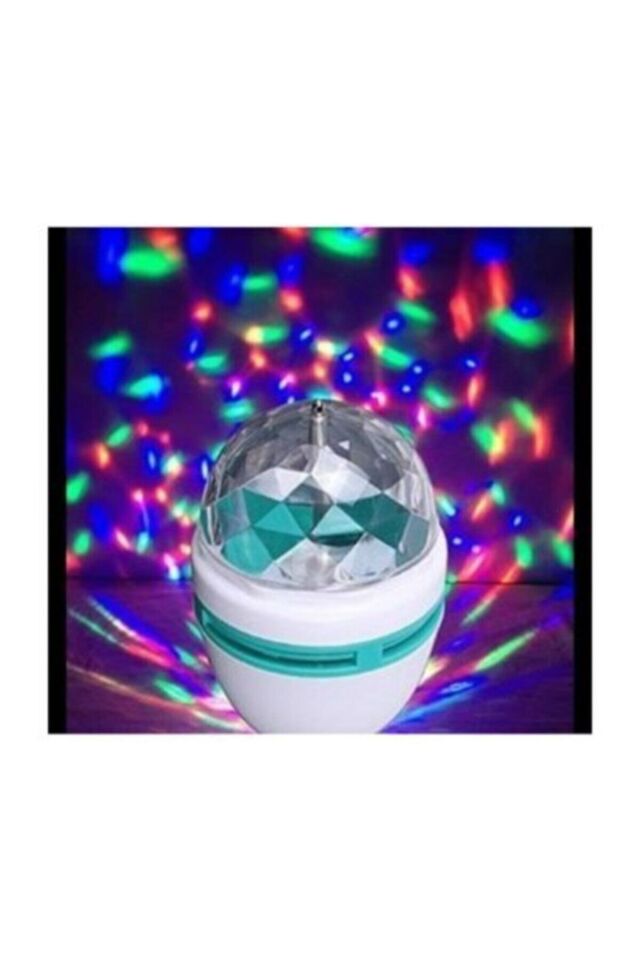Renkli Disko Ampülü Hareketli 360 Derece Dönen Disco Topu Led Disko Dönen Ampul 35050569_1