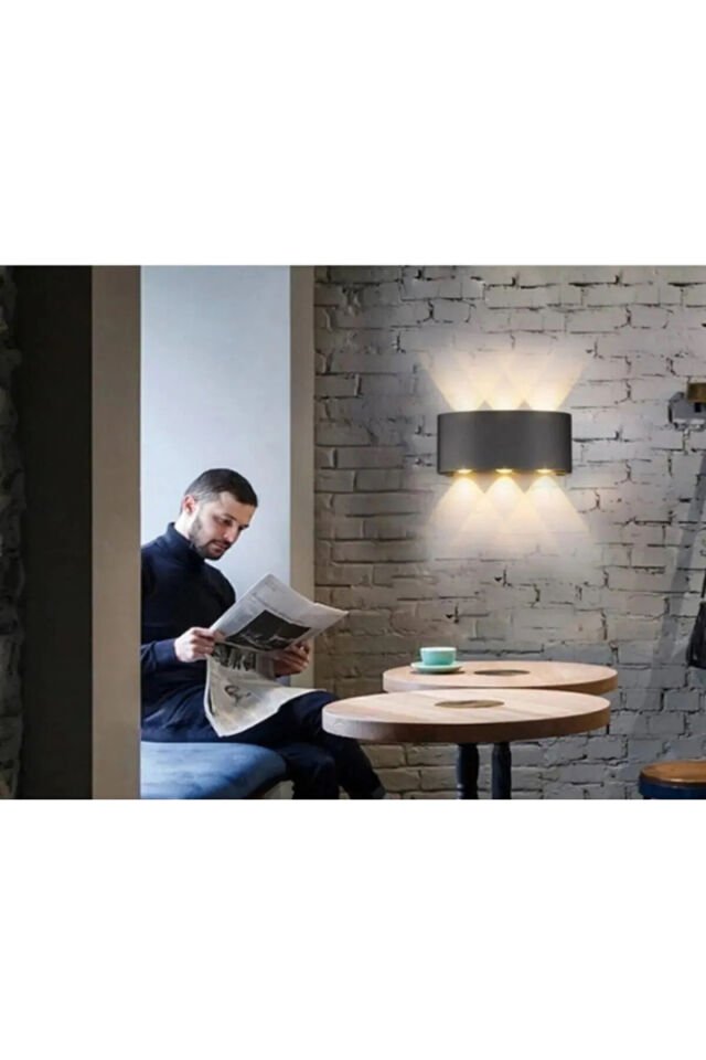 10w Led Aplik Aydınlatma Çift Taraflı Led Dekoratif Duvar Aplik Suya Ve Toza Karşı Dayanıklı Sarı