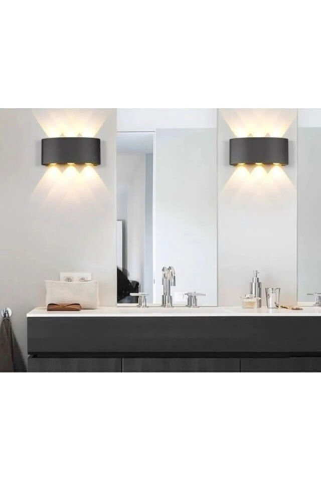 10w Led Aplik Aydınlatma Çift Taraflı Led Dekoratif Duvar Aplik Suya Ve Toza Karşı Dayanıklı Sarı