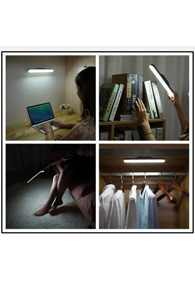 Mıknatıslı Şarjlı Led Işık Micro Usb Şarjlı Kablosuz Led Lamba 3 Farklı Işık Led Aplik Beyaz