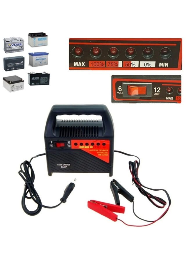 Akü Şarj Cihazı -  Araba Motosiklet Tekne Aküleri Akülü çocuk araçları için 6 Volt ve 12 Volt MLN-POGOD2100_1
