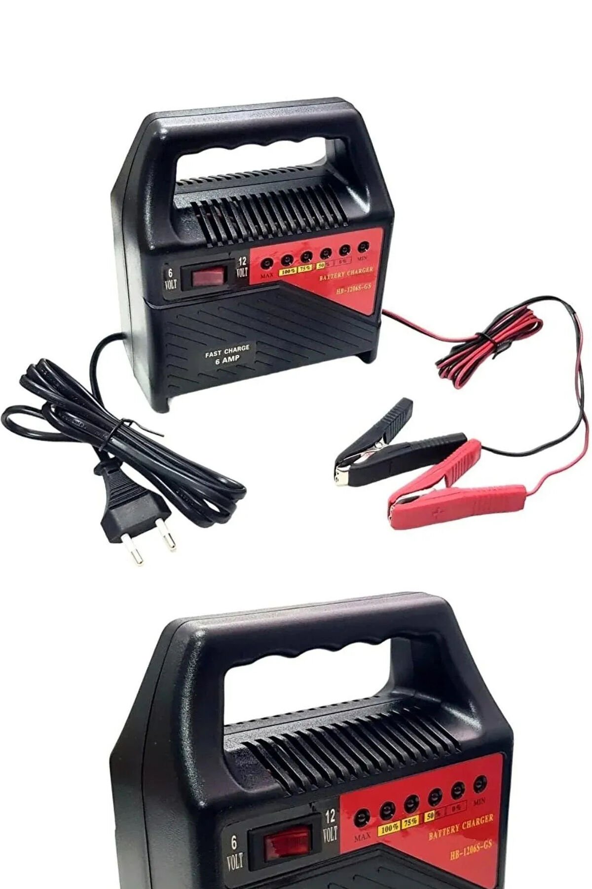 Akü Şarj Cihazı -  Araba Motosiklet Tekne Aküleri Akülü çocuk araçları için 6 Volt ve 12 Volt MLN-POGOD2100_1