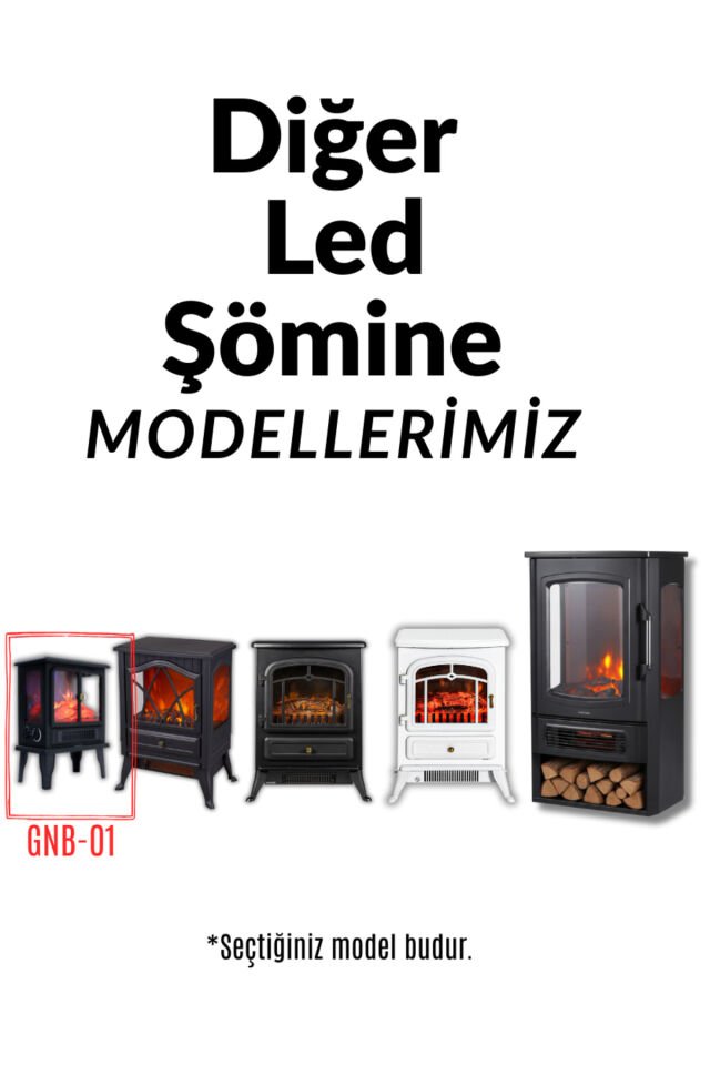 ELEKTRİKLİ ŞÖMİNE 1500 W 2 KADEMELİ ELEKTRİKLİ SOBA LEDLİ ATEŞ EFEKTLİ ŞÖMİNE BACASIZ ŞÖMİNE Siyah