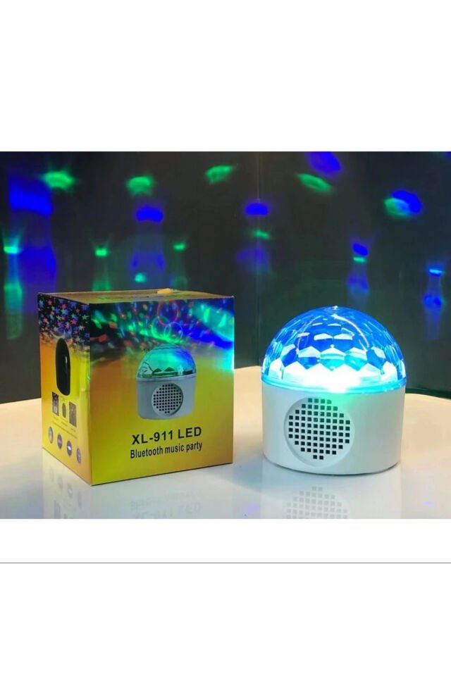 Bluetooth Rgb Disco Hoparlör Usb Girişli Taşınabilir Kaliteli Ses Beyaz