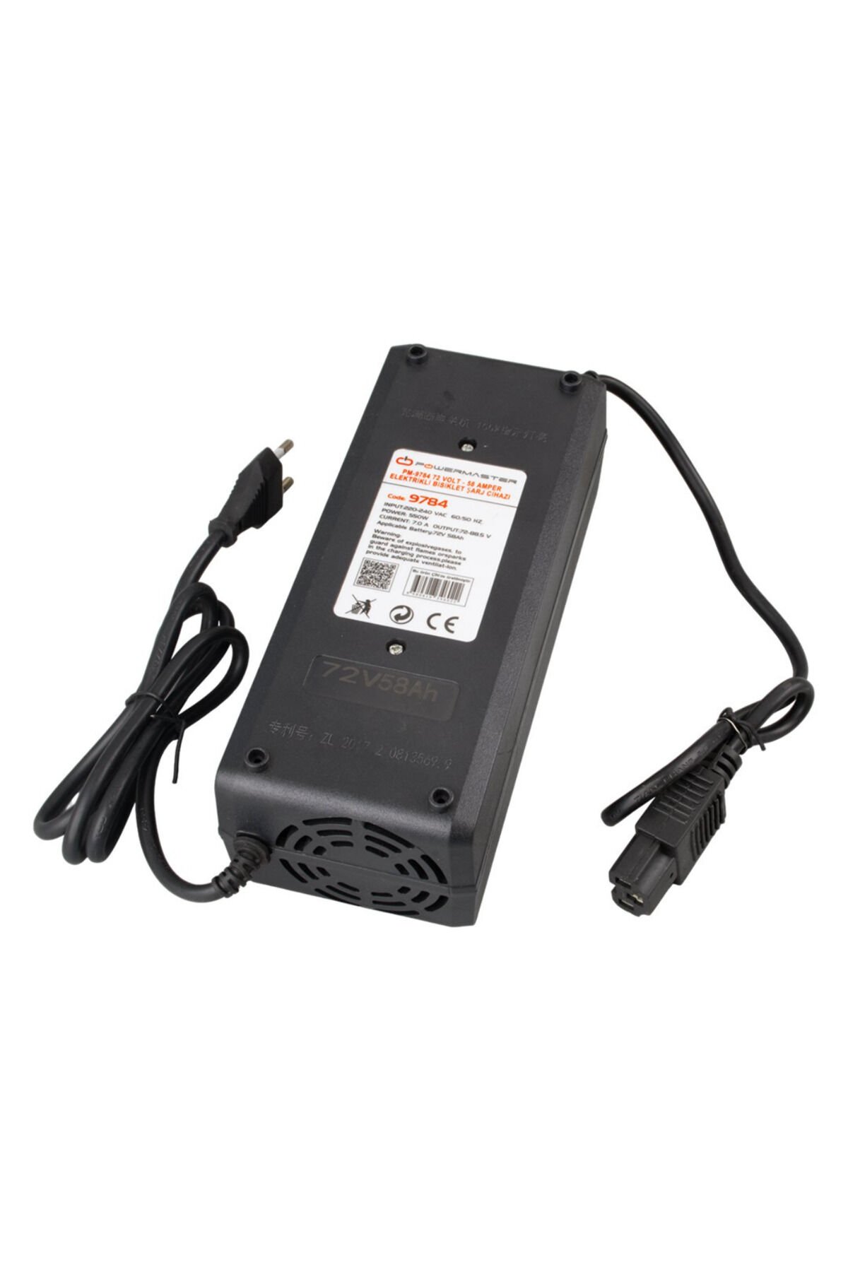 72 VOLT - 58 AMPER ELEKTRİKLİ BİSİKLET ŞARJ CİHAZI- ADAPTÖRÜ siyah