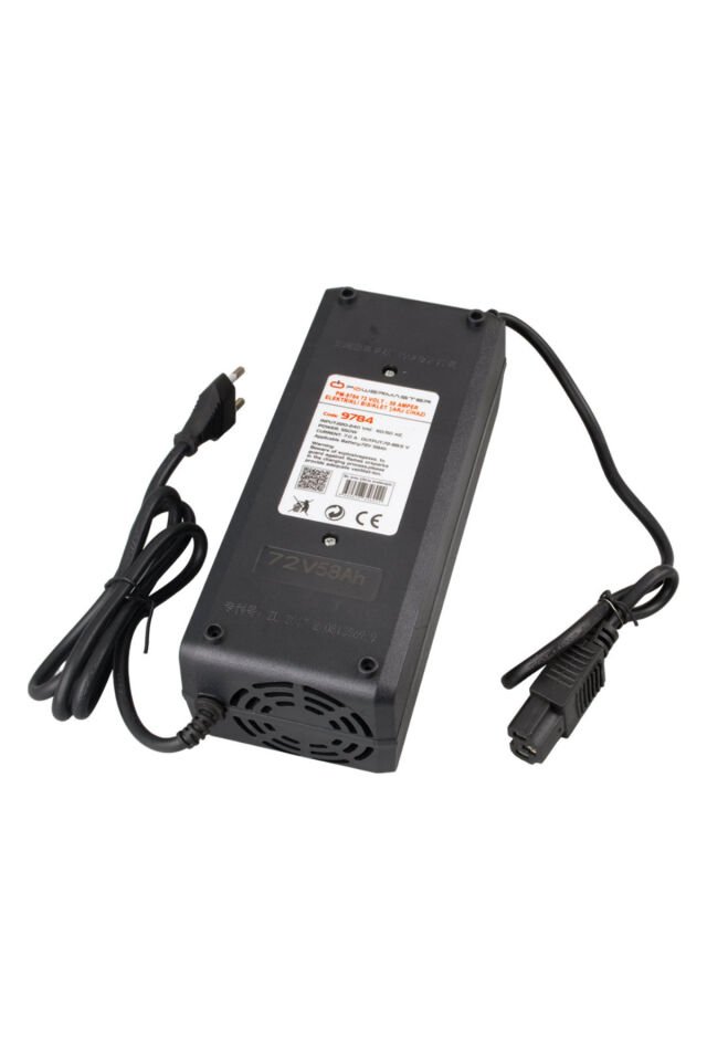 72 VOLT - 58 AMPER ELEKTRİKLİ BİSİKLET ŞARJ CİHAZI- ADAPTÖRÜ siyah