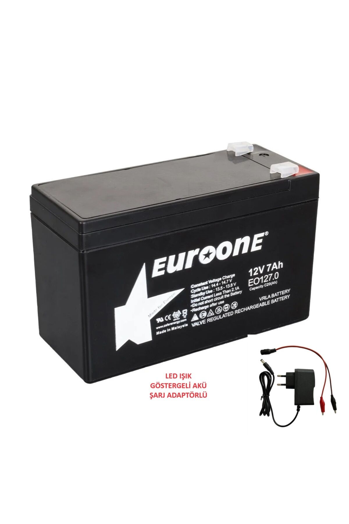 12 Volt 7 Amper Akü- Yanında Led Işık Dolum Göstergeli Adaptörü İle Birlikte Çocuk Oyuncak Araba 12Volt7ADAPTÖRLÜ_1