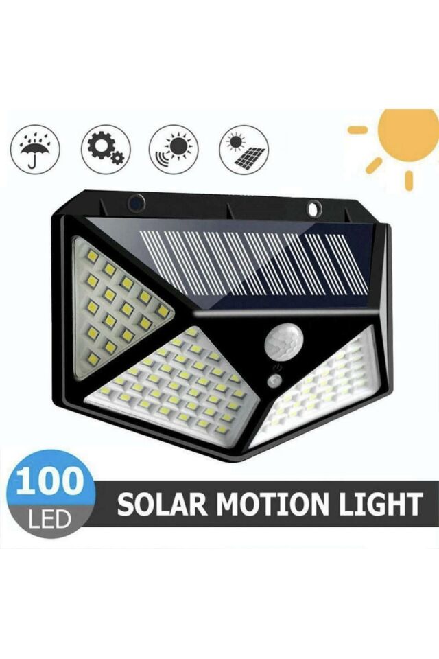 Solar Güneş Enerjili Bahçe Lambası 100 Beyaz Led Bahçe Aplik Bahçe Lambası Bahçe Aydınlatma SLR100_1