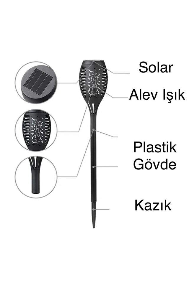 Alev Görünümlü Led Su Geçirmez Solar Bahçe Aydınlatma Dekorasyon BVSALV_1