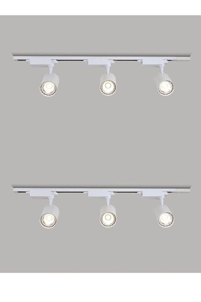 Ray Spot Beyaz Kasa Günışığı Işık 6 Adet + 2 Metre Ray 1+1 KLASLED0042_1