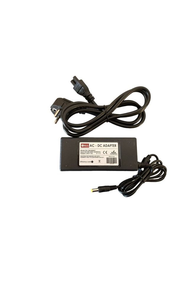 24v 5a Led Adaptörü 5,5x2,5 Jack 24 Volt 5 Amper Adaptör Led Siyah