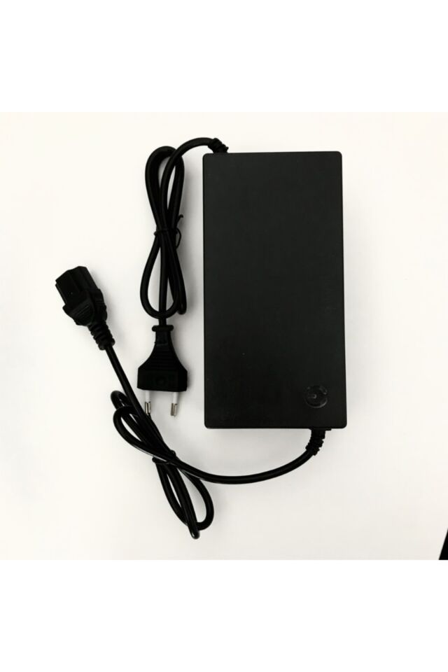 36v 20a Elektrikli Bisiklet Şarj Adaptörü Cihazı 36 Volt 20 Amper Siyah