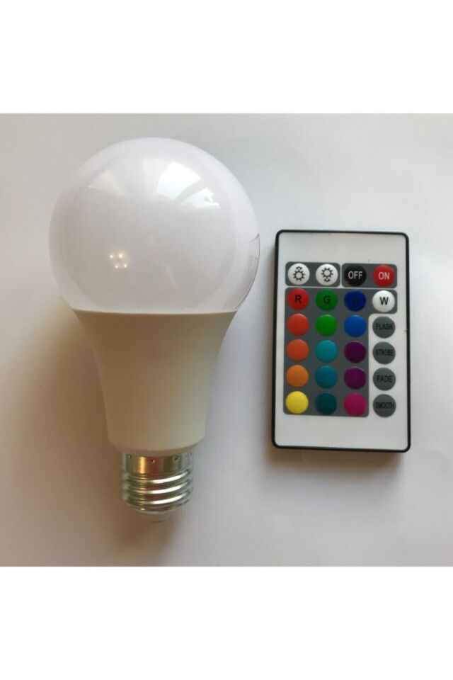 Rgb Ampül 10 Watt Uzaktan Kumandalı E27 Duy Renk Değiştirebilen Rgb Ampul RGB