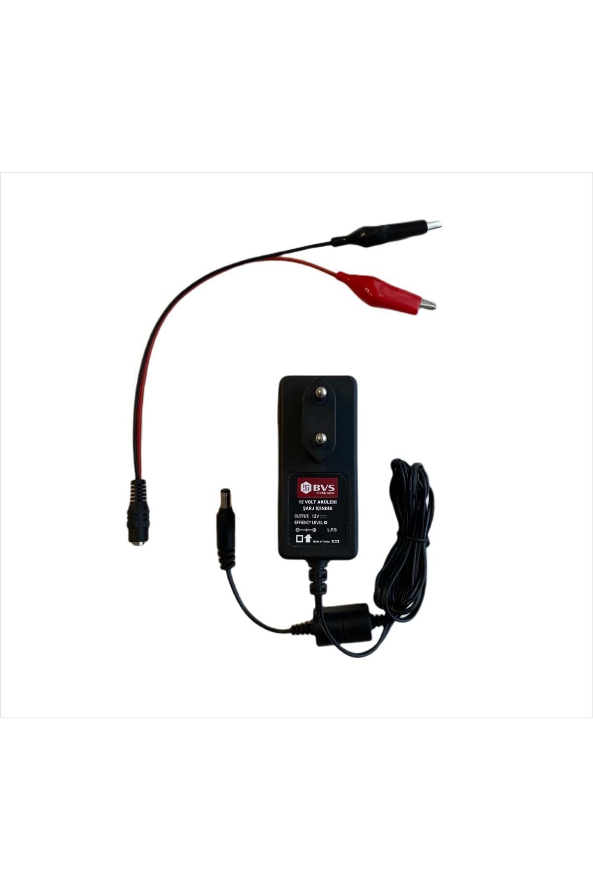 12 Volt Akü Şarj Cihazı Adaptörü - Otomatik Kesicili Özellik 12v Şarz Adaptör Kesicili SİYAH