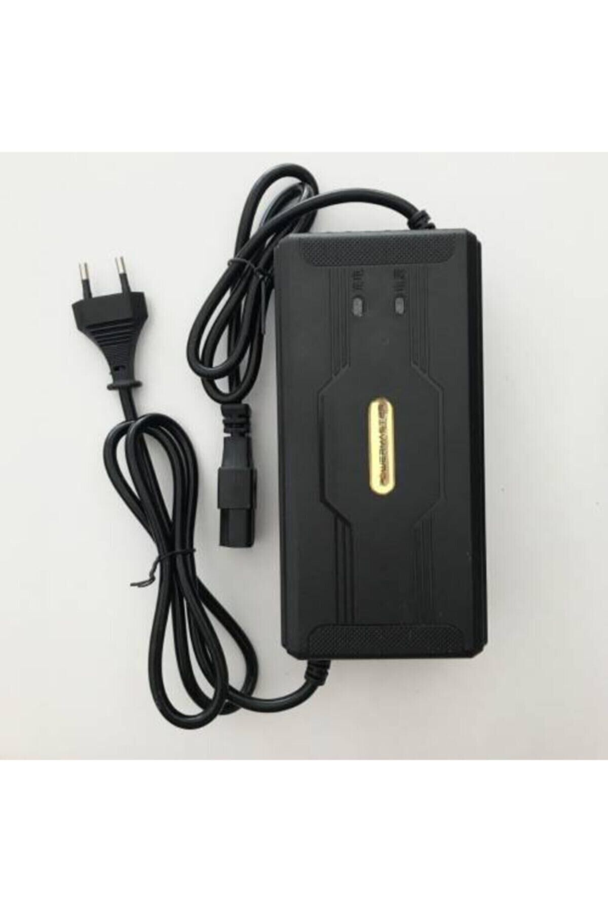 60v 20a Elektrikli Bisiklet Şarj Adaptörü Cihazı 60 Volt 20 Amper Şarj Adaptörü SİYAH