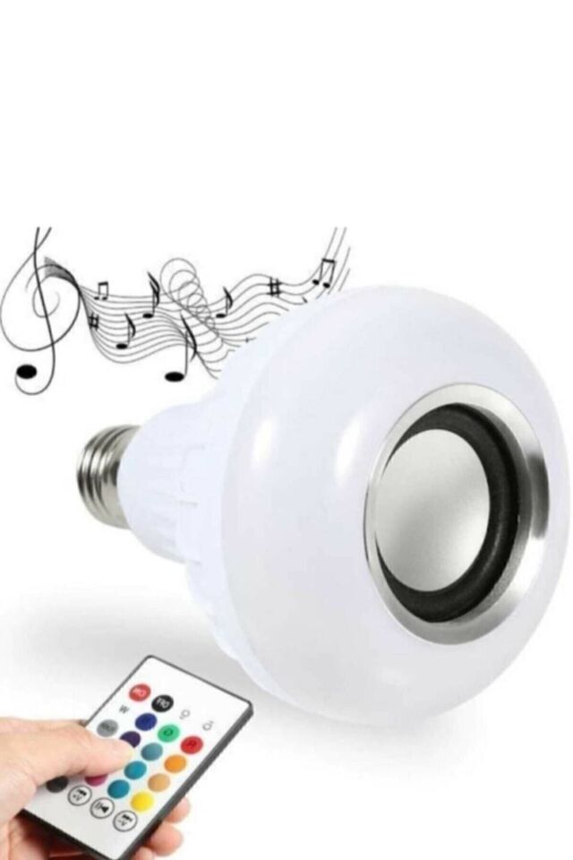 Gece Lambası Bluetooth Hoparlör Rgb Ledli Lamba Kumandalı Mp3 Çalar Ampul Renkli Ampul AAGLBHRLLKMCARA_1