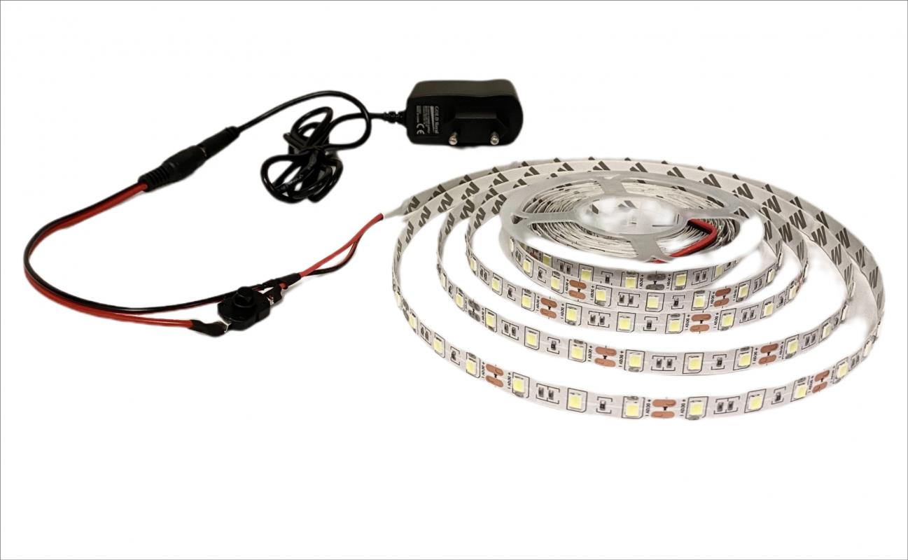 2 Mt Beyaz Şerit Led + 12V Adaptör Tak Çalıştır Aç Kapa Anahtarlı 2 Metre
